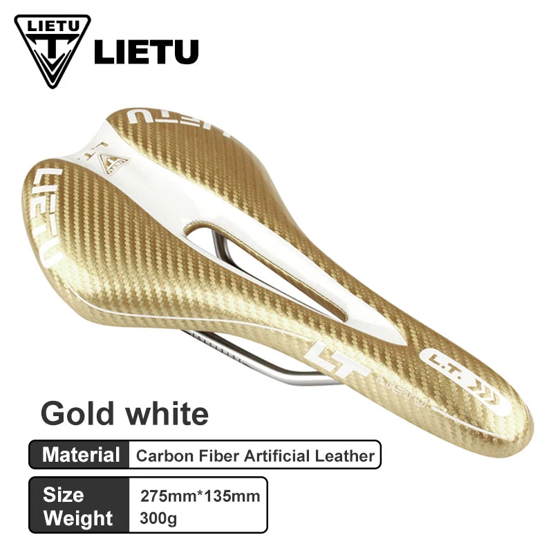 NEW Arrivals 12 Colors Bicycle Carbon Fiber Saddle MTB Road Bike Cycling Silicone Skid-Proof Saddle Seat Silica Gel Cushion Seat Leather Front Seat Mat Bicycles Accessories