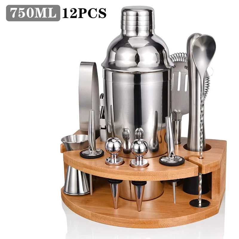 NEW Arrivals 25PCS Set Boston Cocktail Shaker Stainless Steel Mixer Bartender Tool for Bar Wine Martini Drink Whiskey Cocktail Mixer Shaker Set