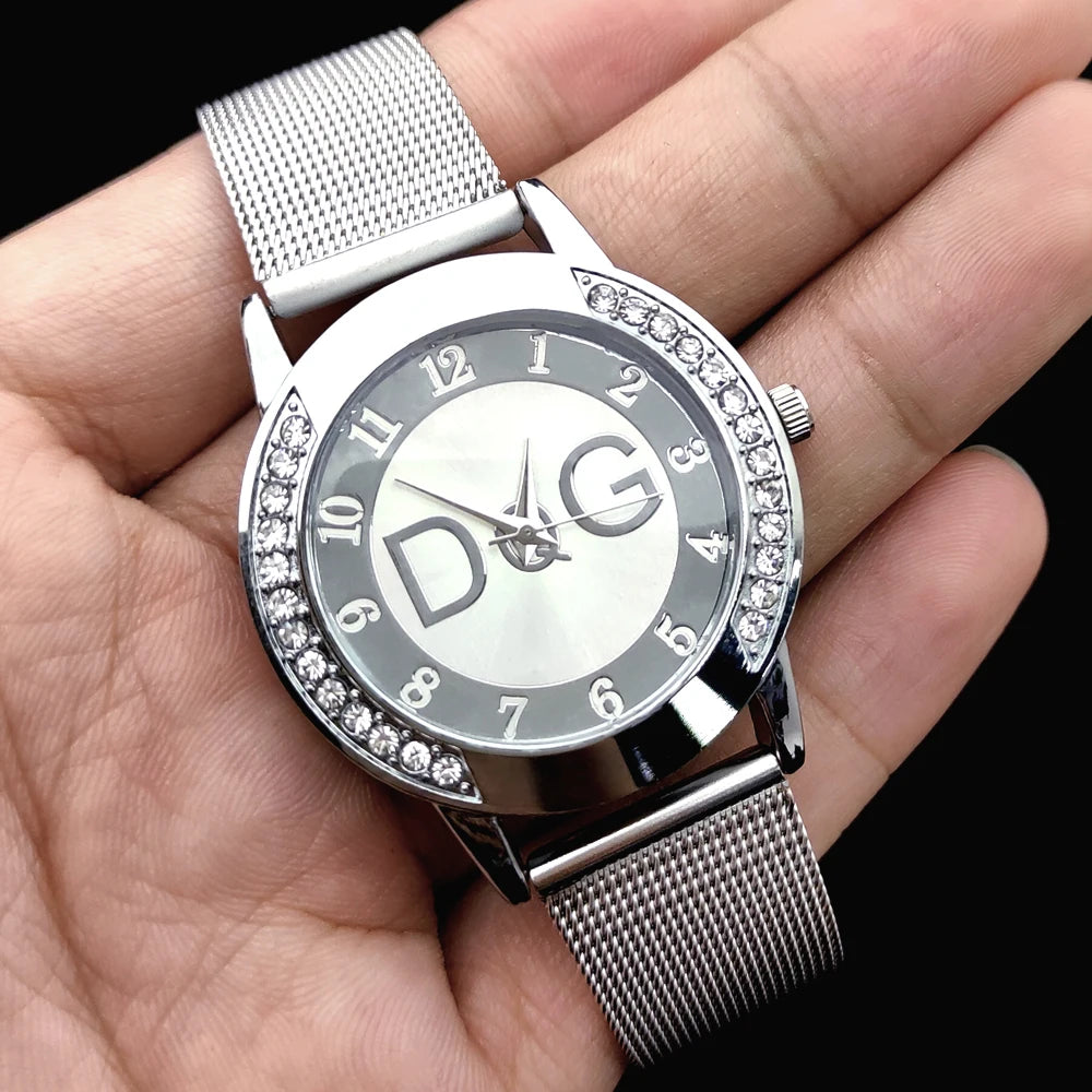Hot Sale European Fashion Watch Women Luxury Brand DQG Quartz Watch Reloj Mujer Casual Stainless Steel Ladies Clock