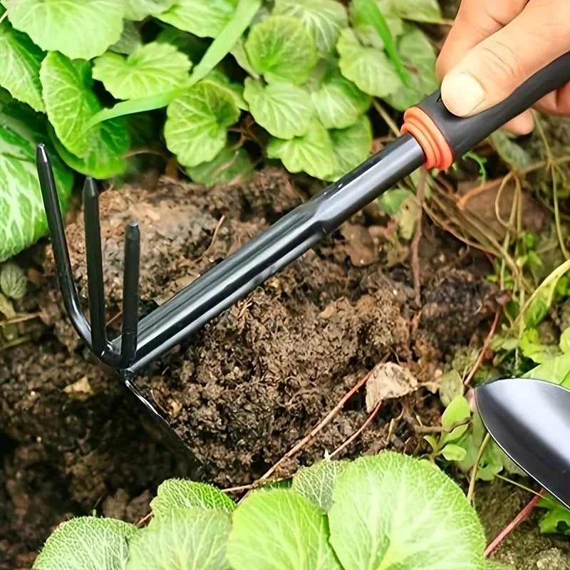 NEW Arrivals 4PCS Set Outdoor Gardening Tools Including a Small Shovel for Planting Flowers, a Five-Pronged Rake, a Double-Headed Rake Home Garden Accessories