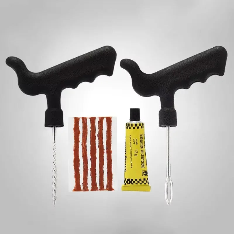 NEW Arrivals 50Pcs Set Bicycle Car Motorcycle Tire Repair Tool Kit with Rubber Strip Tubeless Tire Puncture Studding Plug Motorcycle Truck Vacuum Tire Repair Tools Kit