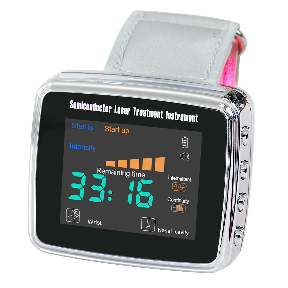 NEW Arrivals 15 Holes 650nm Laser Therapy Watch Diode LLLT Wrist Watch For Diabetes Cholesterol Hypertension Treatment Sinusitis Therapy Health Care Supplies