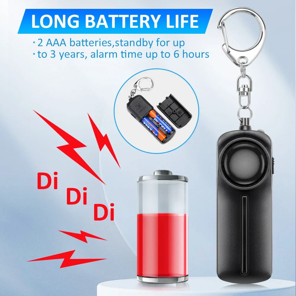 NEW Women Anti Attack Emergency Alarm 130dB Self Defense Alarm Portable Personal Safety Alarm with Keychain for Kids Girls Elderly Women Safety Security Accessories