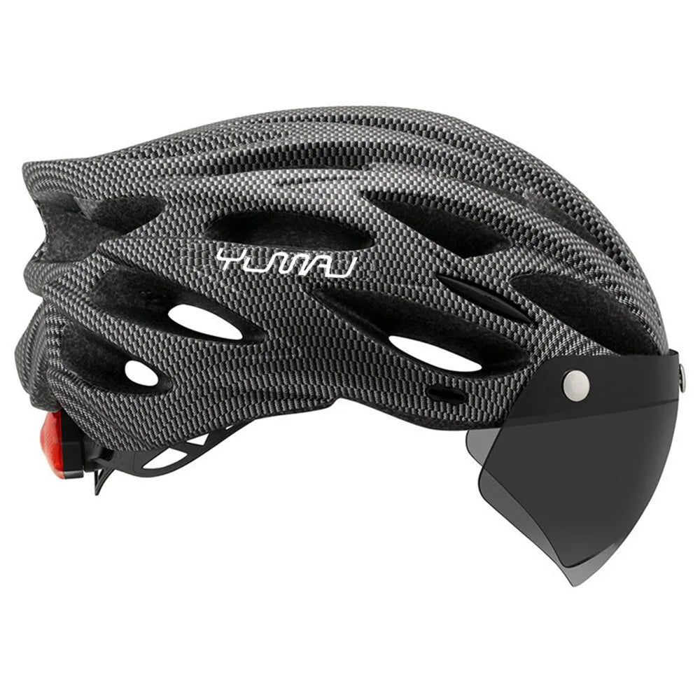 NEW 230g Ultralight 4 Colors Helmet Road Cycling Helmet Integrally- Molded with Removable Visor Goggles Bike Taillight Helmet Cycling Accessories Sports Supplies