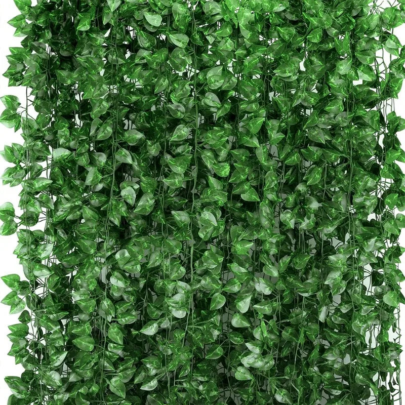 10/20M Artificial Plant Green Ivy Leaf Garland Hanging Vines Outdoor Greenery Wall Decor DIY Fake Wreath Leaves Home Party Decor