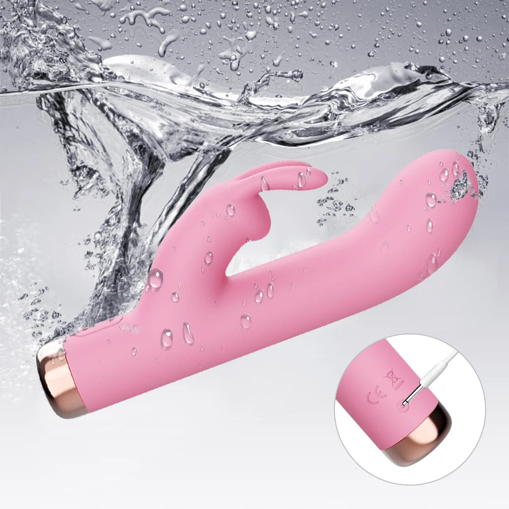 Powerful Rabbit Vibrator for Women Clitoris Stimulator G Spot Dildo Silicone Sex Toys Female Masturbation Vibrating Adults Good
