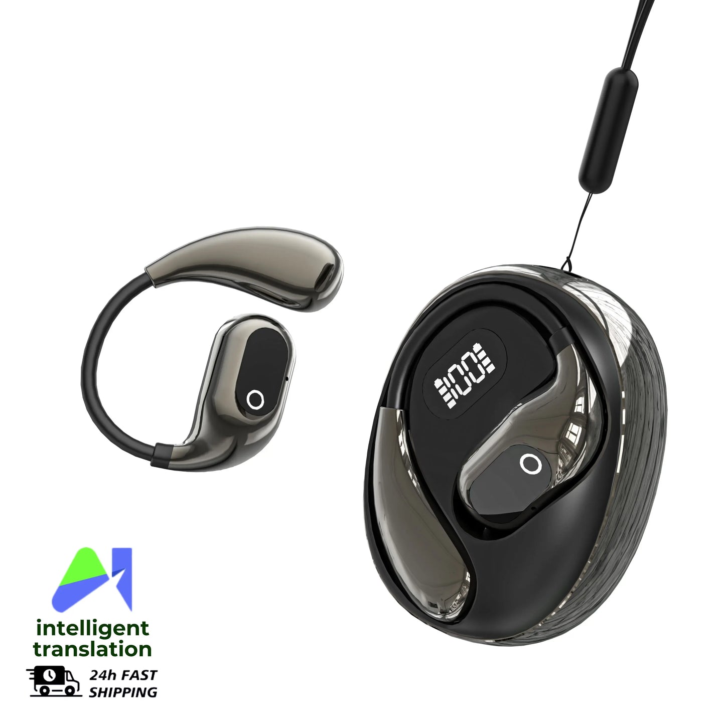 NEW Arrivals AI Translator Earphones 144 Languages Translation Headphones Wireless Bluetooth Headset for Business Office Travel Aboard Sport Earbuds