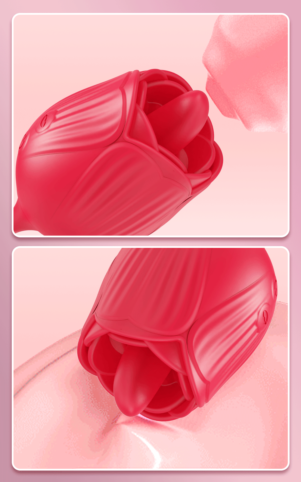 Rose Toy Dildo Thrusting Vibrator for Women Egg Clitoris Sucker Stimulator Tongue Licking Adults Goods Sucking Sex Toys Female