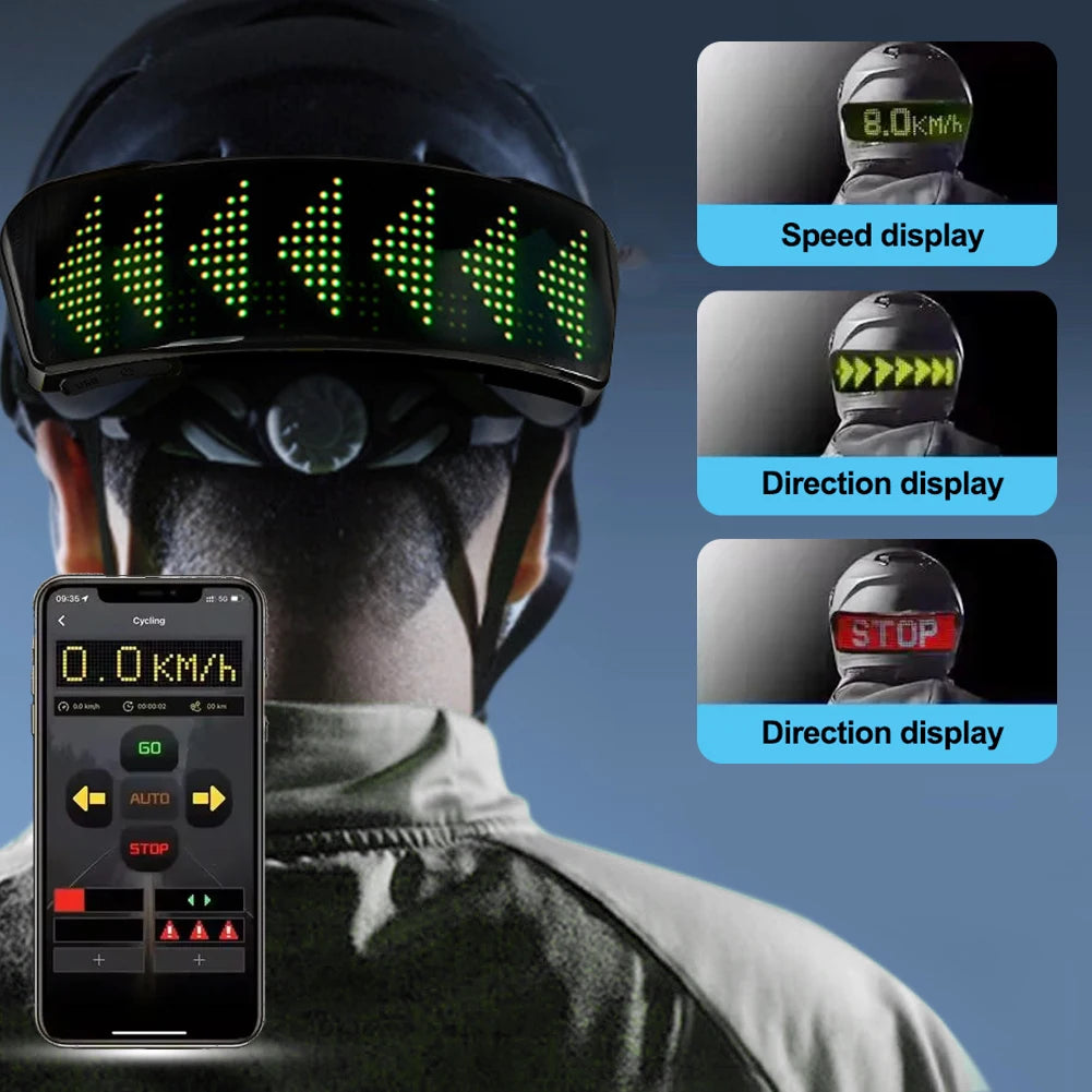 NEW USB 5V/2A Night Cycling Bike Helmet Tail Light LED Helmet Screen with Turn Signals Speedometer Programmable APP Patterns Display Bicycle Safety Accessories Sports Supplies