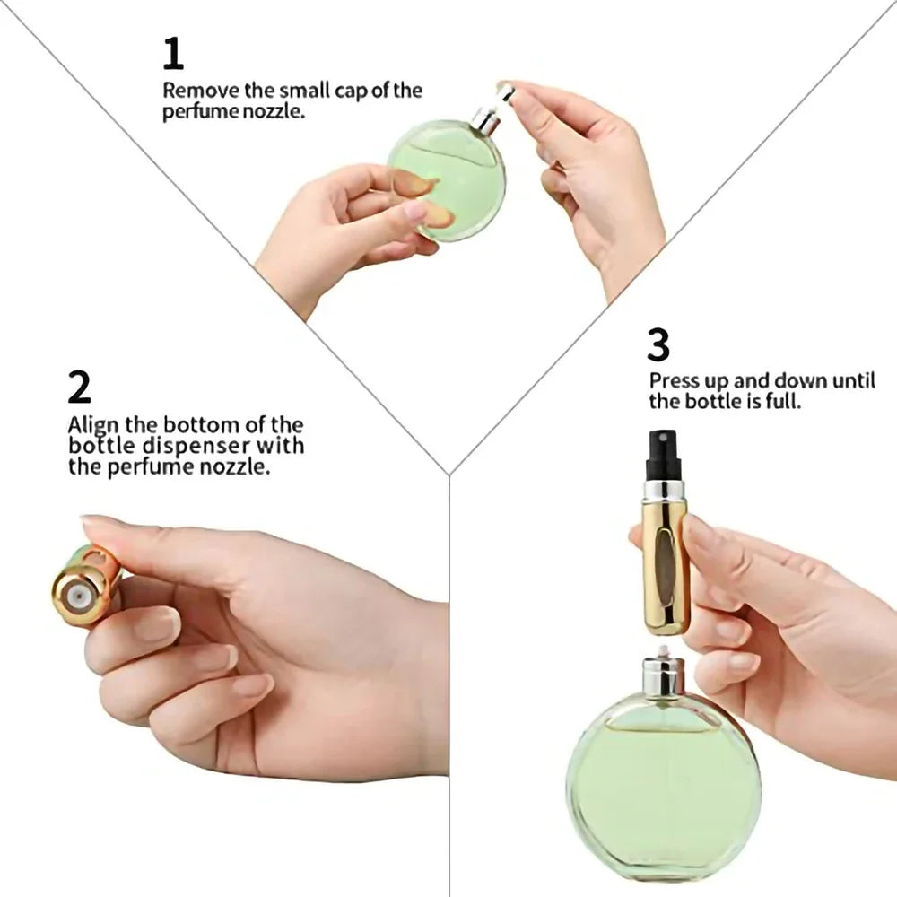10PCS Perfume Bottle 5Ml Refillable Bottle with Spray Pump Empty Cosmetic Containers Travel Atomizer Bottle
