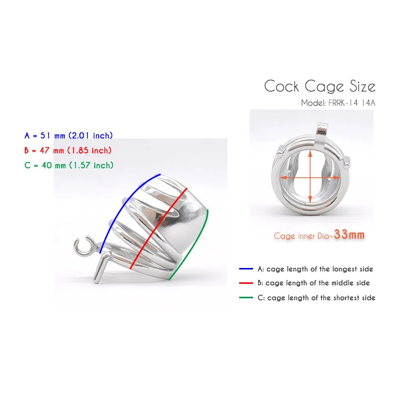 Adult FRRK Metal Cock Cage Stainless Steel Male Chastity Device Penis Ring BDSM Bondage Adult Sex Toys For Erect Denial Games