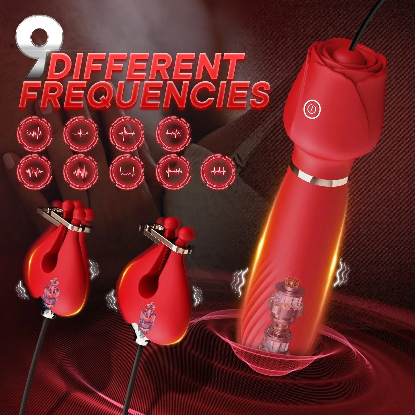2 in 1 Vibrating Nipple Toys For Women Detachable G Spot Clitoral Vibrator Portable Size Nipple Clamps Female Sex Toys Couples