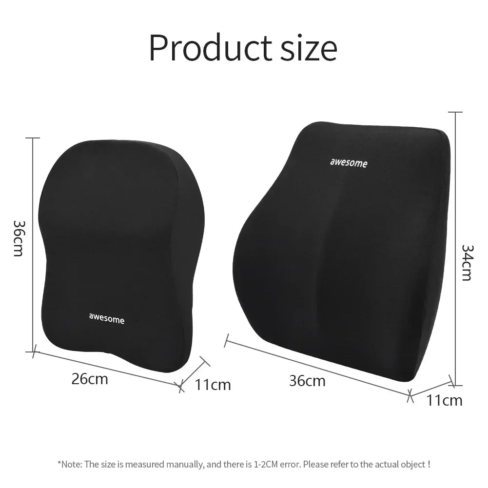 NEW Arrivals Car Lumbar Back Support Headrest Neck Pillow Memory Foam Lumbar Pillow Universal Soft Neck Pillows Cushion Car Seat Cushion