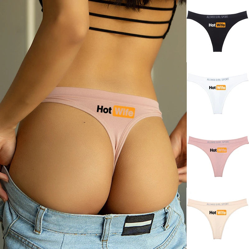 New Arrivals 4 Colors Women's G-String Sexy Panties *Hot Wife* Underwear Sports Fitness Seamless Girl's Underwear Low Waist Traceless Ladies Brief