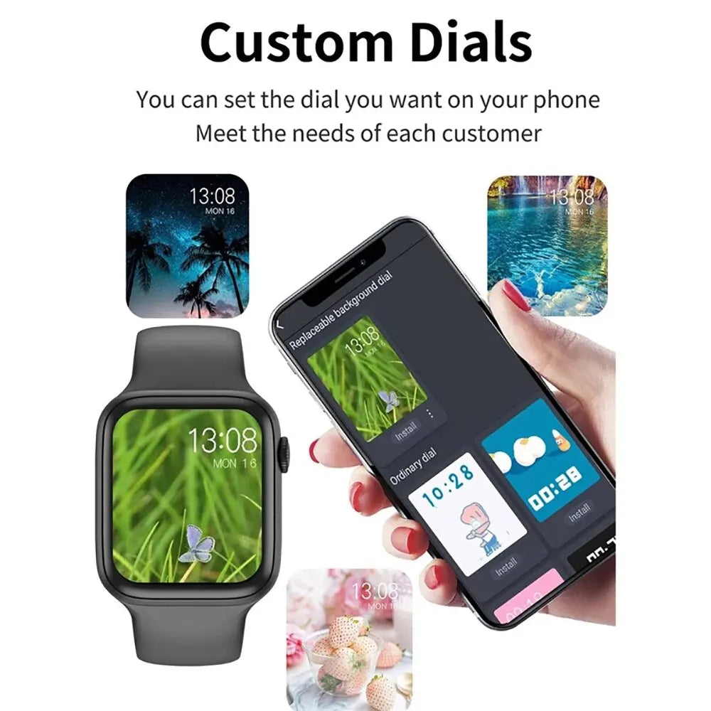 Smart Watch Answer Call Music Player Health Sport Bracelet Fitness Tracker Custom Dial Smartwatch Women Men Gift I8 Pro Max 2024