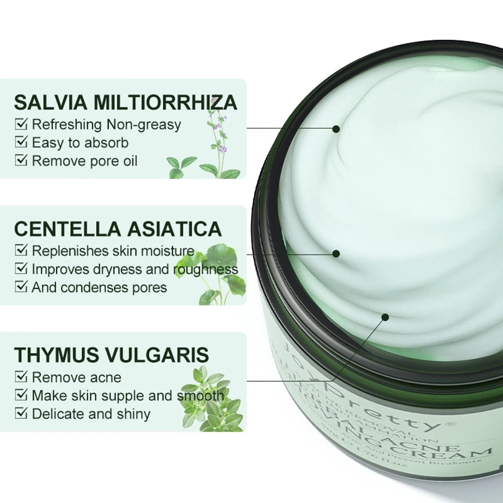 Natural Herbal Acne Treatment Face Cream Facial Pimple Scar Remove Oil control Against Acne Marks Day Creams Skin Care JoyPretty