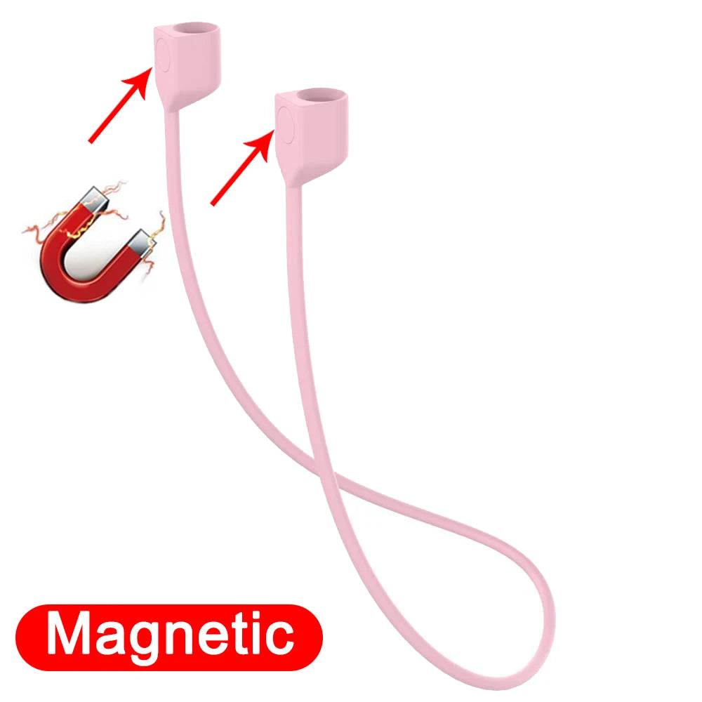 Soft Silicone Anti Lost Magnetic Rope Earphones for Apple Air Pods 2 1 3 Air Pods Pro Bluetooth Wireless Headphone Earbuds Strap