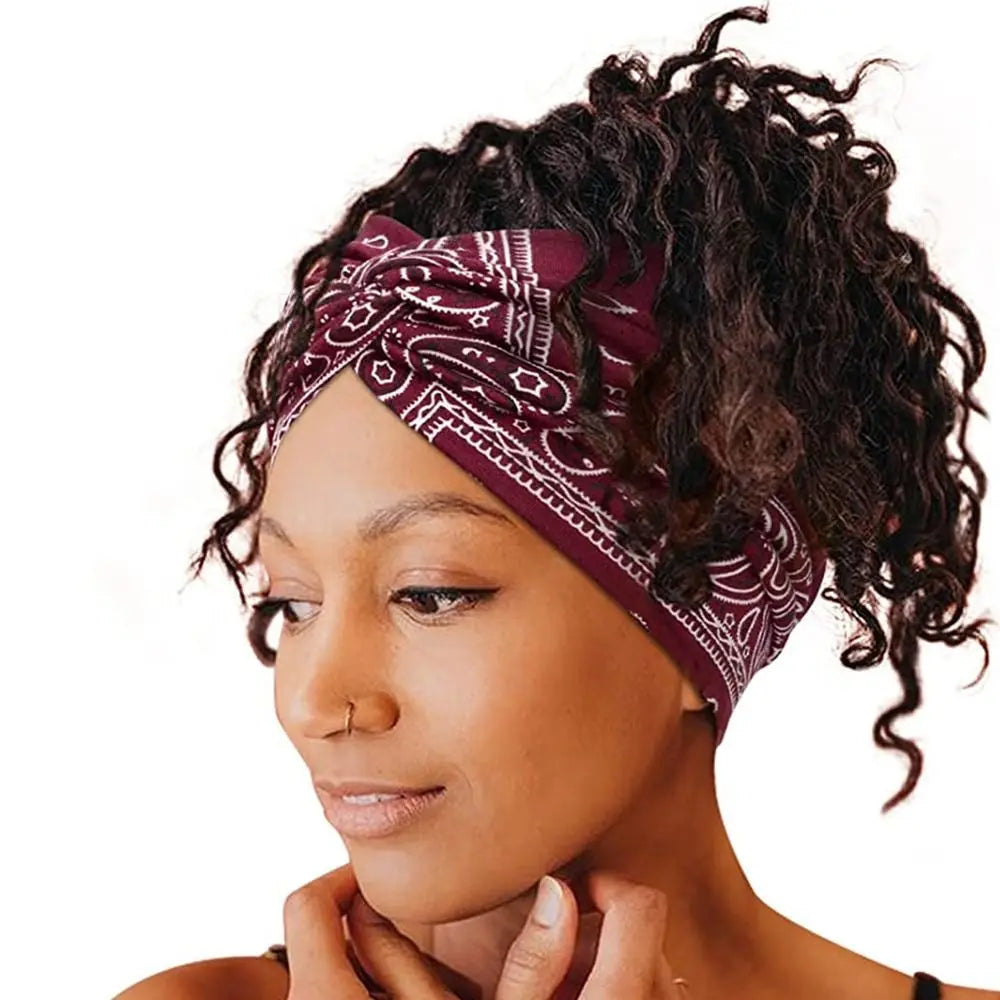 NEW Arrivals 29 Colors/Patterns Sports Bohemian Wide Cotton Stretch Headbands Women Headwrap Yoga Hair Bands Headwear Bandana Twisted Wide Headbands Hair Accessories