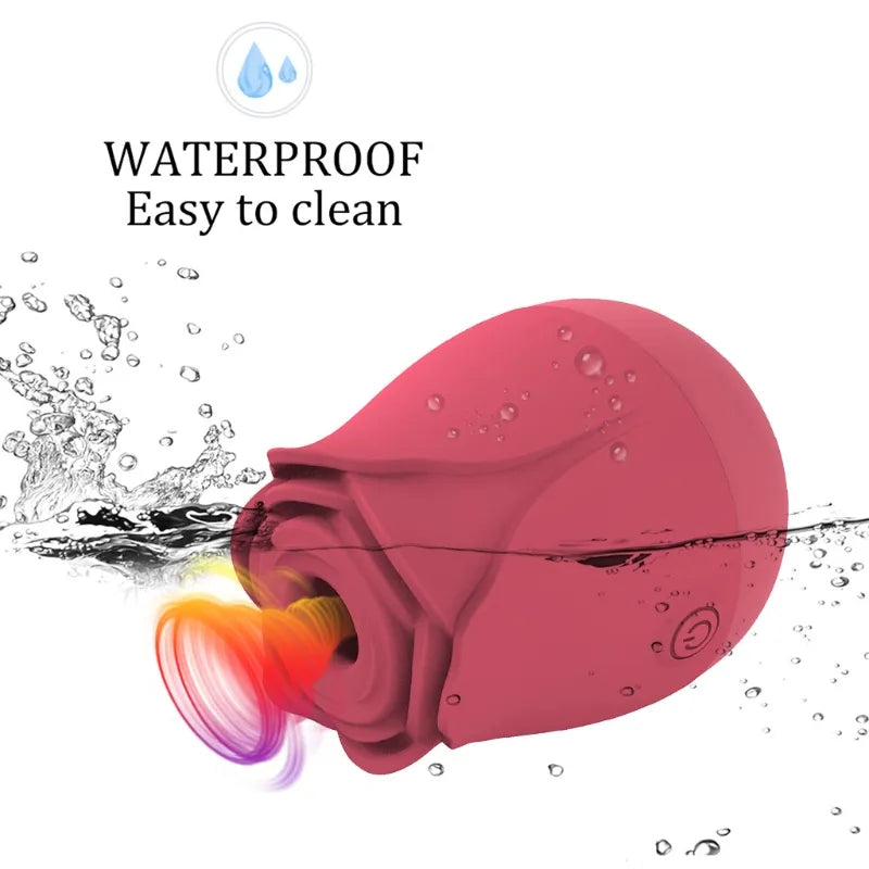 10 Frequency Rose Shape Sucking Massager Nipple Stimulator Adult Sex Toy for Wom Drop Shipping