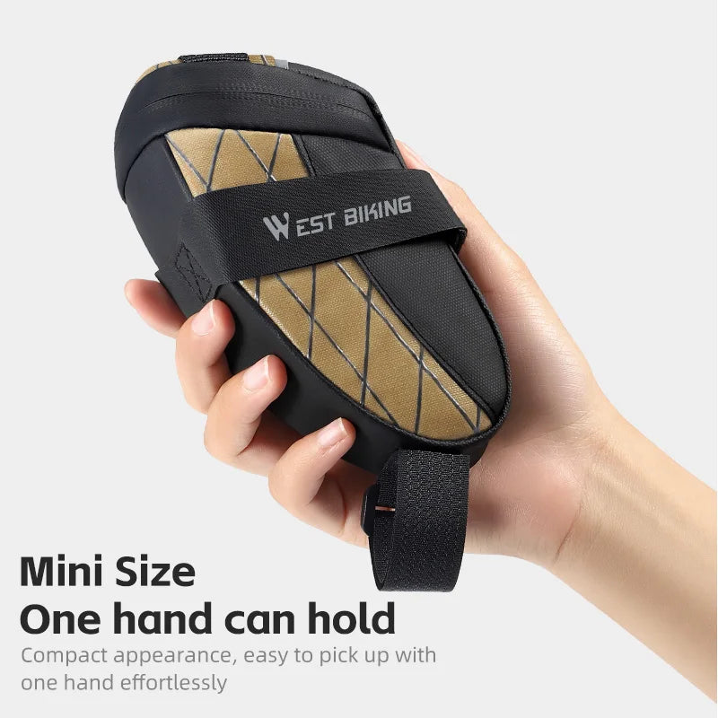 NEW Arrivals Mini Bicycle Saddle Bag Waterproof Storage Tail Rear Pouch Accessory Kit Tool Reflective MTB Road Bicycle Bag Accessories Sports Supplies