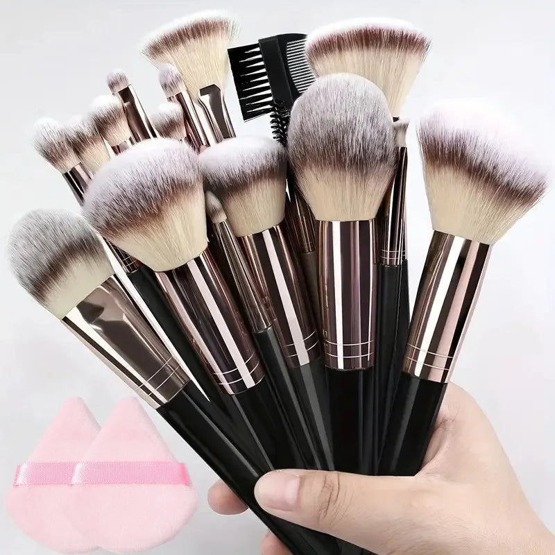 Professional 20PCS Makeup Brushes Set Eyeshadow Foundation Concealer Blending Blush Brush Kabuki Soft Fluffy Women Girls Beauty Salon Tools Female Ladies Luxury Cosmetics Accessories Products