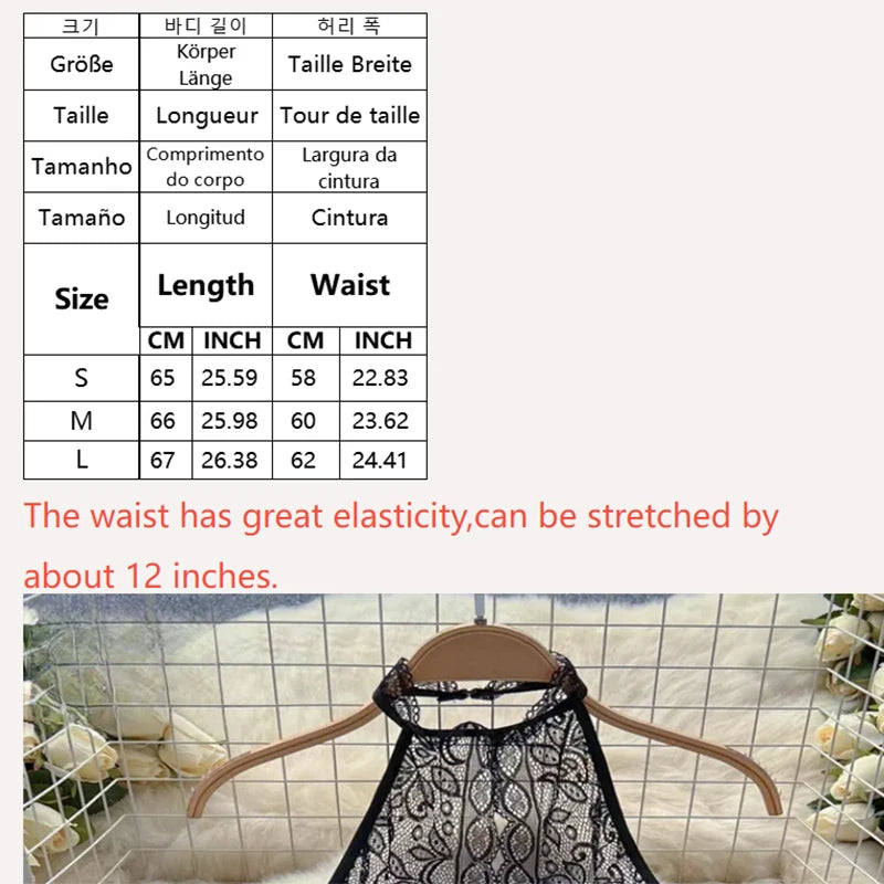 NEW Arrivals White/Black See-Through Ruffle Lace Jumpsuit One-Piece Halter Playsuit Skinny Sexy Costume Open Lingerie Erotic New In Clothes Solid