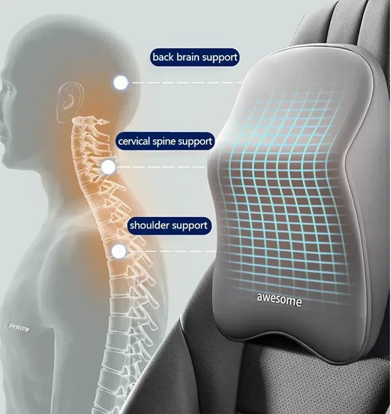 NEW Arrivals Car Lumbar Back Support Headrest Neck Pillow Memory Foam Lumbar Pillow Universal Soft Neck Pillows Cushion Car Seat Cushion