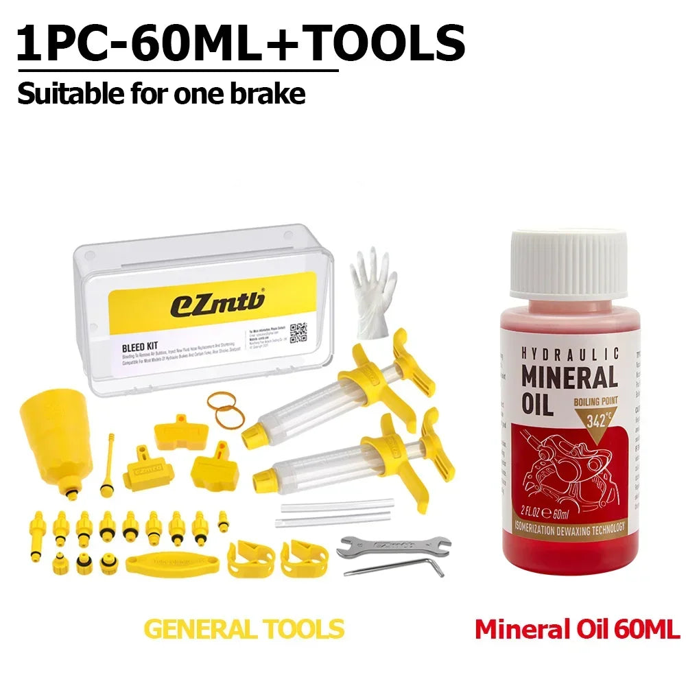 NEW Bicycle Brake Mineral Oil, Bicycle Hydraulic Disc Brake Oil Bleed Kit ,Mineral Oil Shimano MTB Road Racing Bike Brake Repair Tools Set Bicycle Parts Spares Accessories