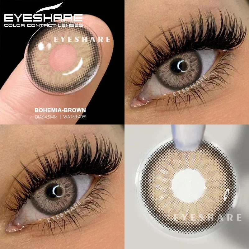 15 Colors/Styles 1 Pair New Natural Color Contact Lenses Brown Lenses Beauty Fashion Gray Pupils Lens Blue Lenses with High Quality Lens Eyewear Accessories Beauty Salon Supplies
