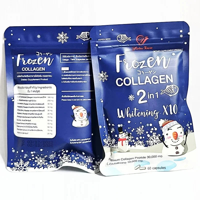 2 Bag Frozen Collagen Skin Whitening 2 in 1 Supplements for Dark Detox Help Repair and Reduce Wrinkles