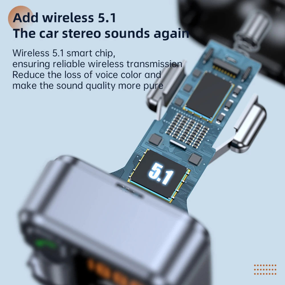 NEW BRAND Car Bluetooth Receiver USB U Disk Read PD20w Fast Charging Digital Display Car Mobile Phone Adapter FM Transmitter For Cellphones Accessories