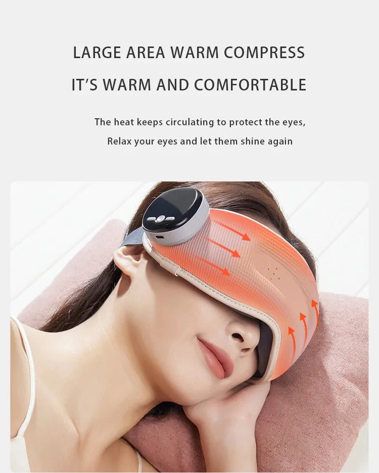 NEW Arrivals Japanese Eye Massager with Heat, Smart Eye Massager for Migraines,6 Modes ,Heat Compression Eye Massage, Heated Eye Massager Foldable