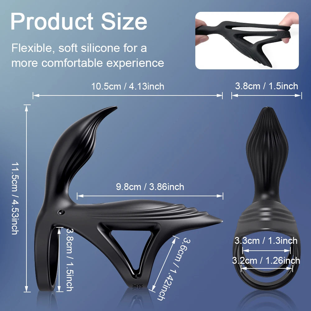 Adult Cock Vibrator Ring for Men Vibrating Penis Ring APP Control Ejaculation Delay Clitoris G-Spot Stimulation Cock Ring for Men