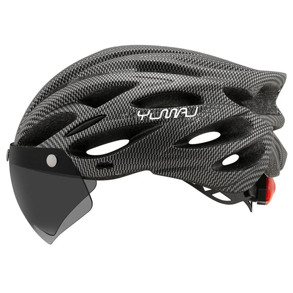 NEW 230g Ultralight 4 Colors Helmet Road Cycling Helmet Integrally- Molded with Removable Visor Goggles Bike Taillight Helmet Cycling Accessories Sports Supplies