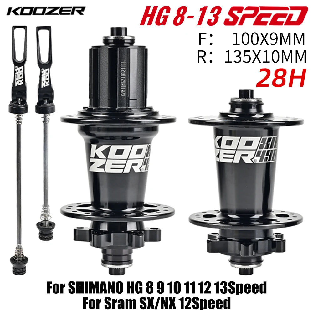 Bicycle Hubs Set KOOZER XM490 PRO 28/32/36 Holes QR THRU TA Steel Shaft 4 Bearing 6 Pawl K7 HG XD MS 8 9 10 11 12 Speed SX NX 12S Bicycle Parts Spares Accessories Sports Supplies