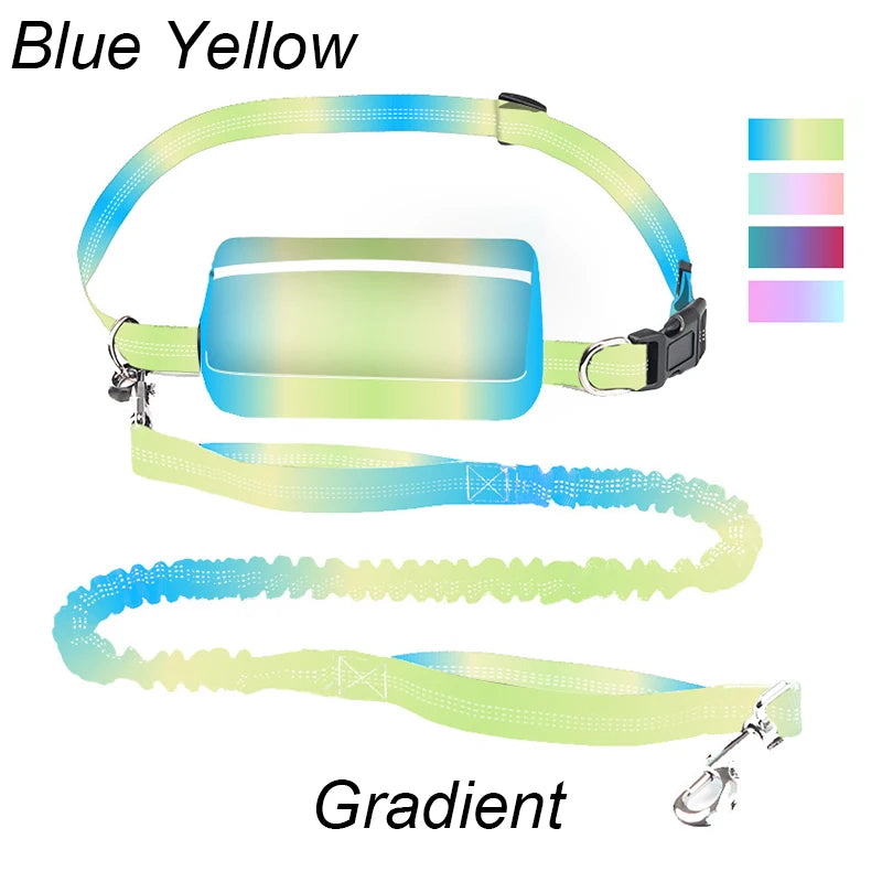 NEW Arrivals 2 in 1 Set Multifunctional Sports Waist Bag Extended Hands Free Leash Adjustable for Dog Outdoor Walking Hiking and Leash Pet Running Leash with Waist Bag Pets Supplies