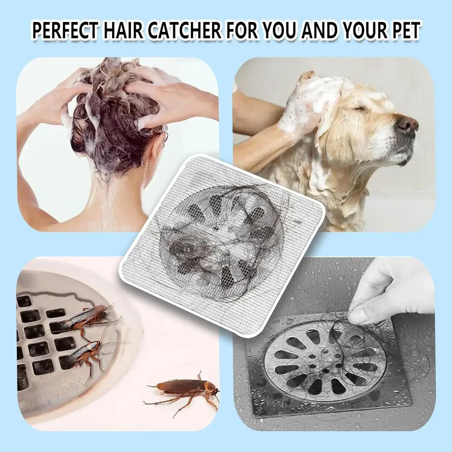 NEW Arrivals Disposable Hair Drain Catcher Mesh Anti-Blocking Filter Floor Drains Sticker Shower Cover Kitchen Bathroom Sink Strainer Stopper