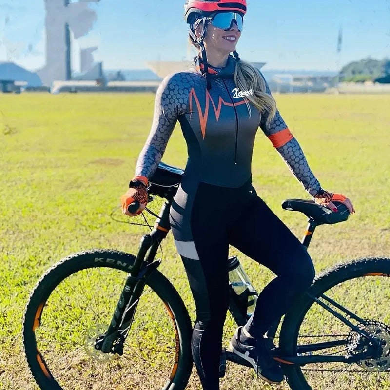 NEW Arrivals S-3XL Plus Size 6 Colors Spring and Autumn Women's Long-Sleeved Leggings Triathlon Professional Racing Suit Cycling Costume Ladies Sports Apparel Supplies