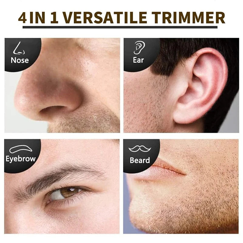 NEW Arrivals HOT SALE 4PCS Set Rechargeable Nose Trimmer Beard Trimmer for Men Ear Eyebrow Nose Hair Trimmer for Nose and Ear Hair Removal Clean Machine Men Grooming Supplies