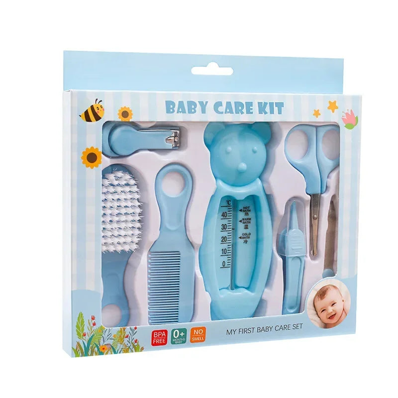 NEW 7PCS Set Brushes, Baby Safety Nail Clippers, Baby Care Set of Infant Water Temperature Gauge Combination Set, Convenient and Safe Babies Hygiene Tools Personal Care Supplies