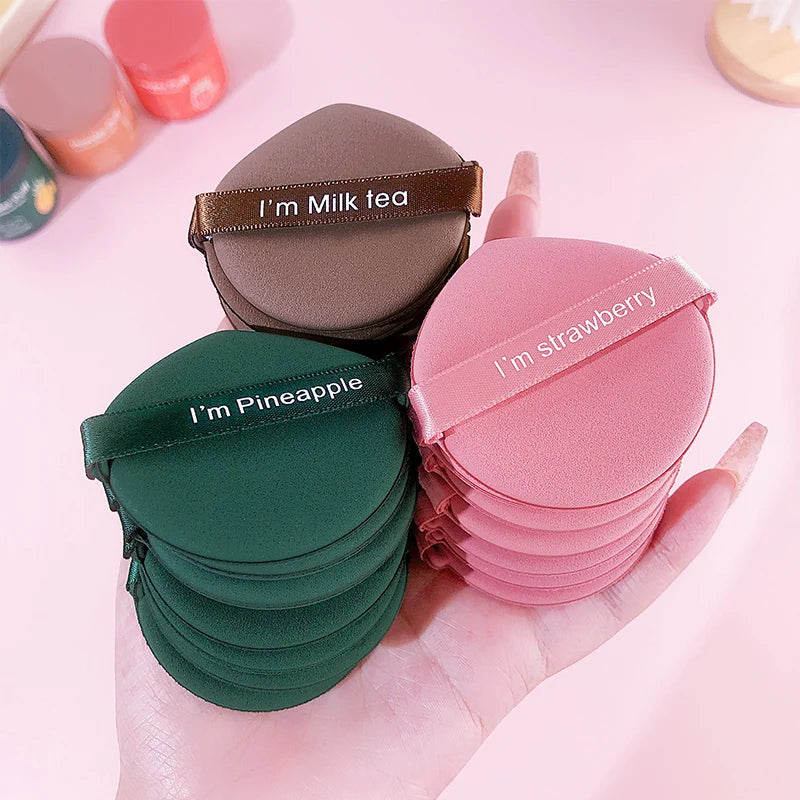 7Pcs Air Cushion Makeup Sponges, Round Powder Puff, Ultra Soft Washable Reusable Large Velour Face Powder Puff Loose Powder Puff