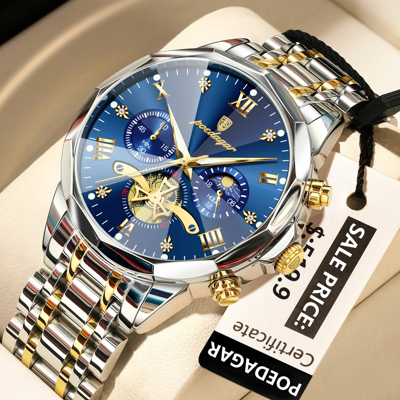 Low Price Sales are Limited Luxury Men Watch Top Original Waterproof Luminous Chronograph 13 Colors Man Wristwatch Stainless Steel Quartz Men's Watches Luxury Gift for Boyfriend Husband