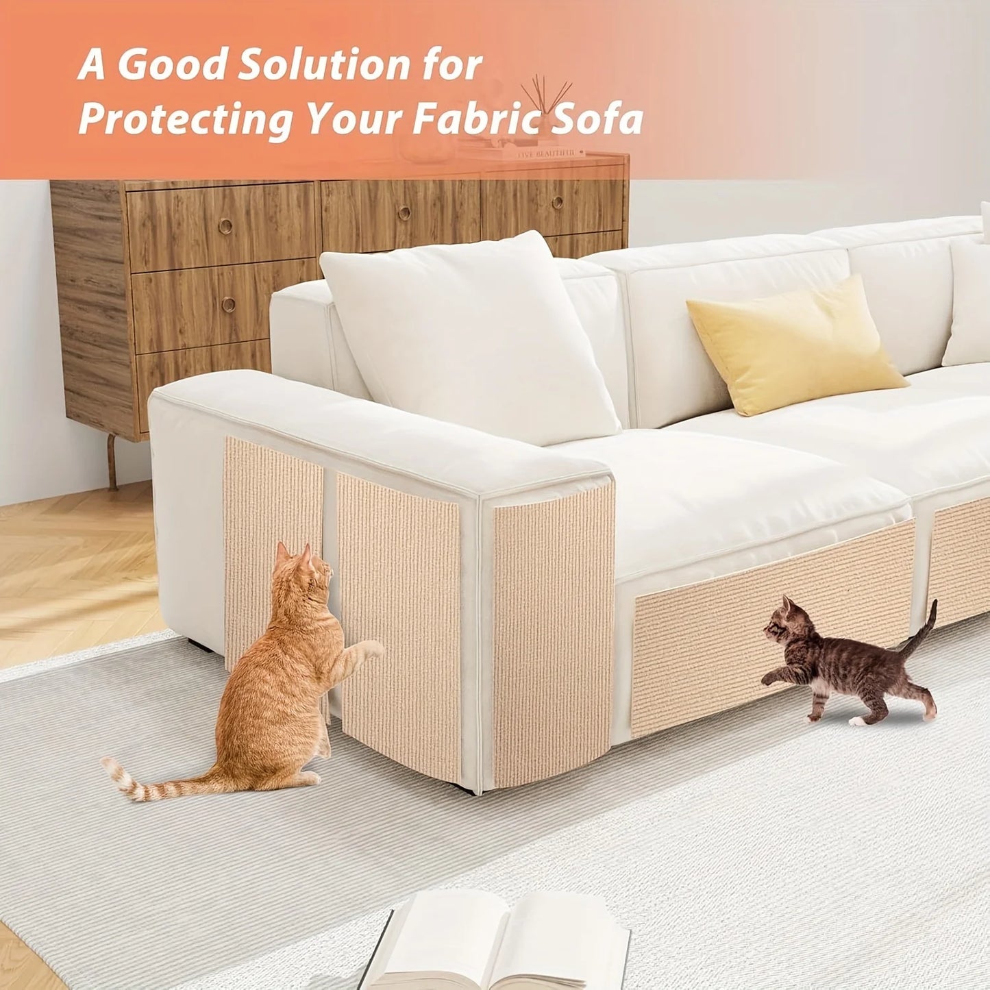 NEW Arrivals 3 Colors 78.7x15.7" Large Customizable Self-Adhesive Cat Scratching Mat - Protects Furniture & Promotes Healthy Claws Home Pets Supplies