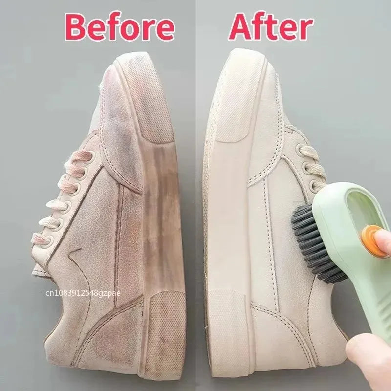 NEW Arrivals 3PCS Set Multi-Function Automatic Liquid Discharge Cleaning Brush–Shoe Brush & Clothes Cleaner, Perfect Household Cleaning Tool