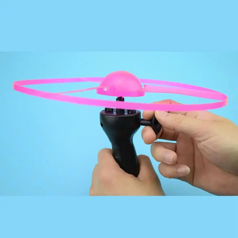 NEW Luminous Flying Disc Propeller Toys for Children Adults LED Lighting Pull String Flying UFO Toy Spinning Top Outdoor Game Sports Toy Gift
