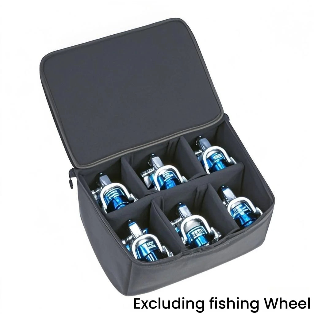 3/4/6 Grids Fishing Reel Bag Portable Outdoor Fishing Reel & Gear Bag Carry Storage Water-Resistant Fishing Tackle Bags