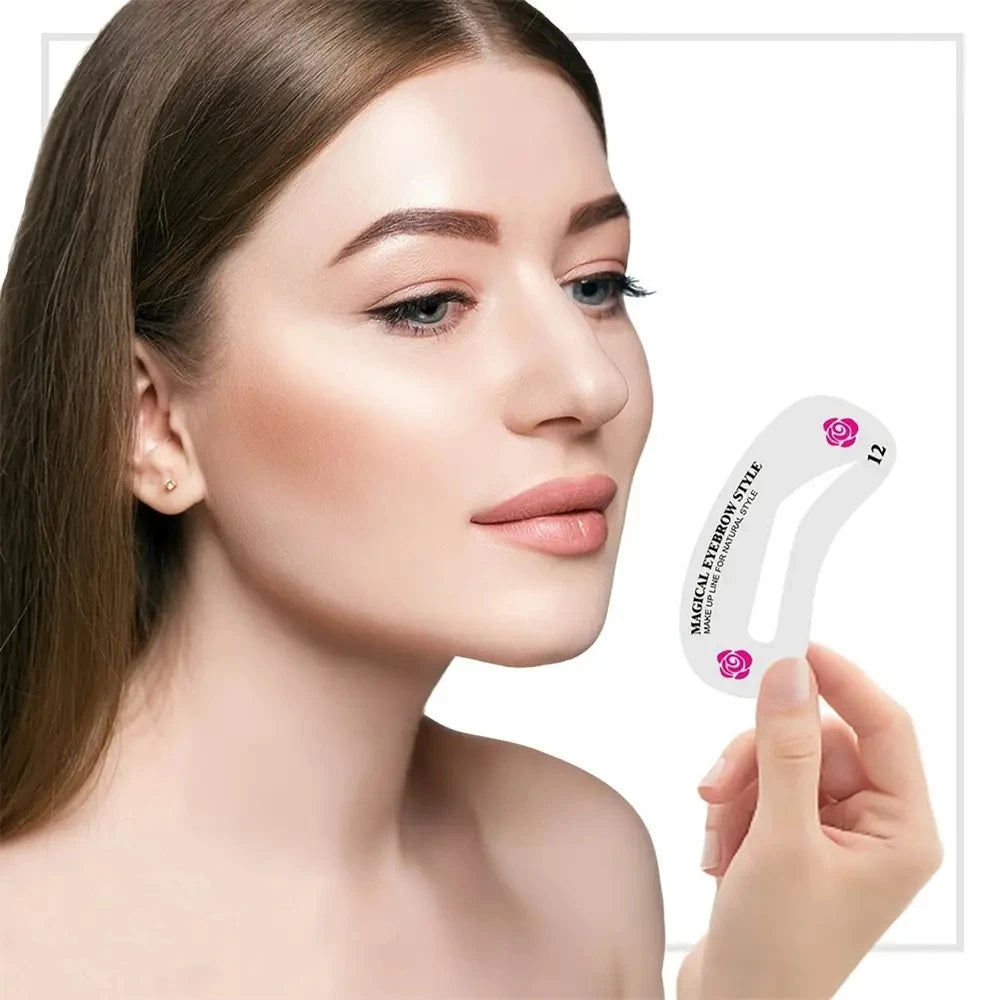 24 Styles Eyebrow Templates Eyebrow Shaping Mold Beauty Set Makeup Styler Set Template Tools Female Beauty Model