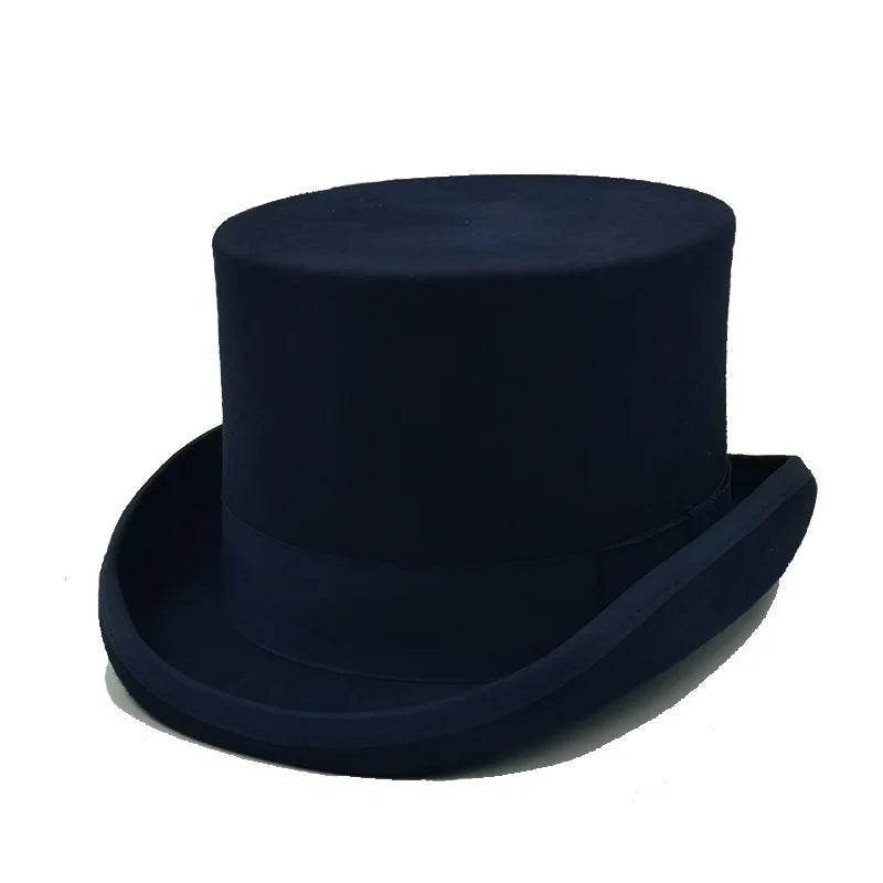 NEW Arrivals British President Men Luxury Top Hat Presidential High Hat British jazz Top Multi-Colors Hats Gentleman Evening Wedding Party Flat Felt Hat Formal Tuxedos Costume Apparel Accessories Male Luxury Fashion Clothing
