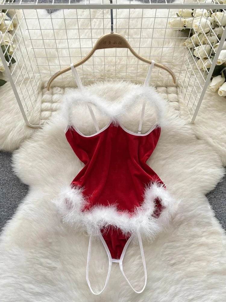 Women's Hollow Combination Bodysuit Slim Fit Erotic Mesh Lace Jumpsuit Bodysuit Sexy Fashion Pajamas