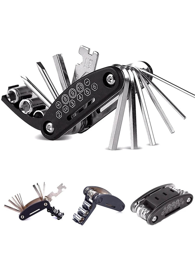 NEW Arrivals 16 in 1 Set Portable Bicycle Repair Tools Kit Hex Wrench Nut Tire Screwdriver Motorcycle Bicycle Repair Tools